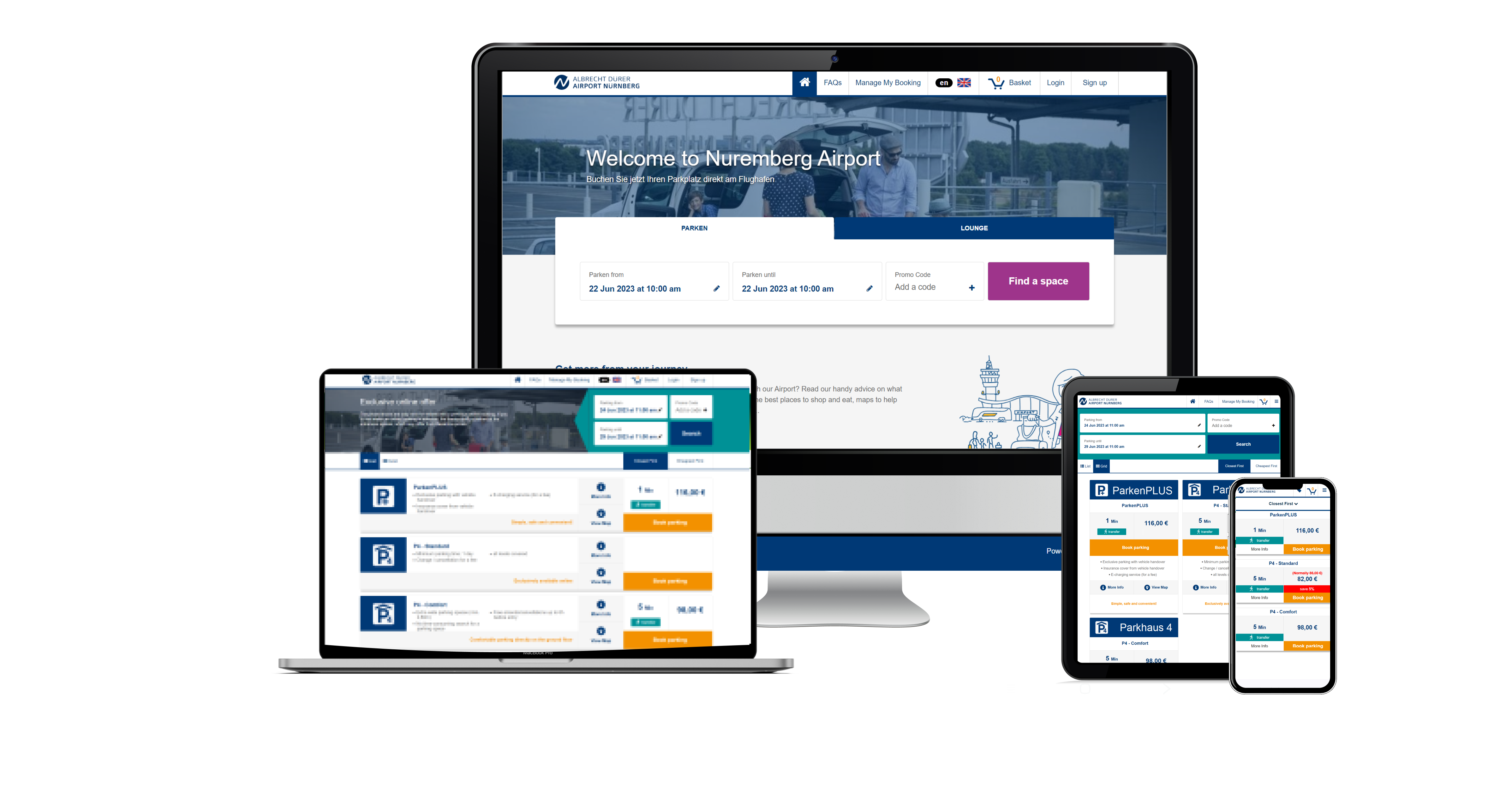 Nuremberg Airport-Parking-Four-Devices-Gathered