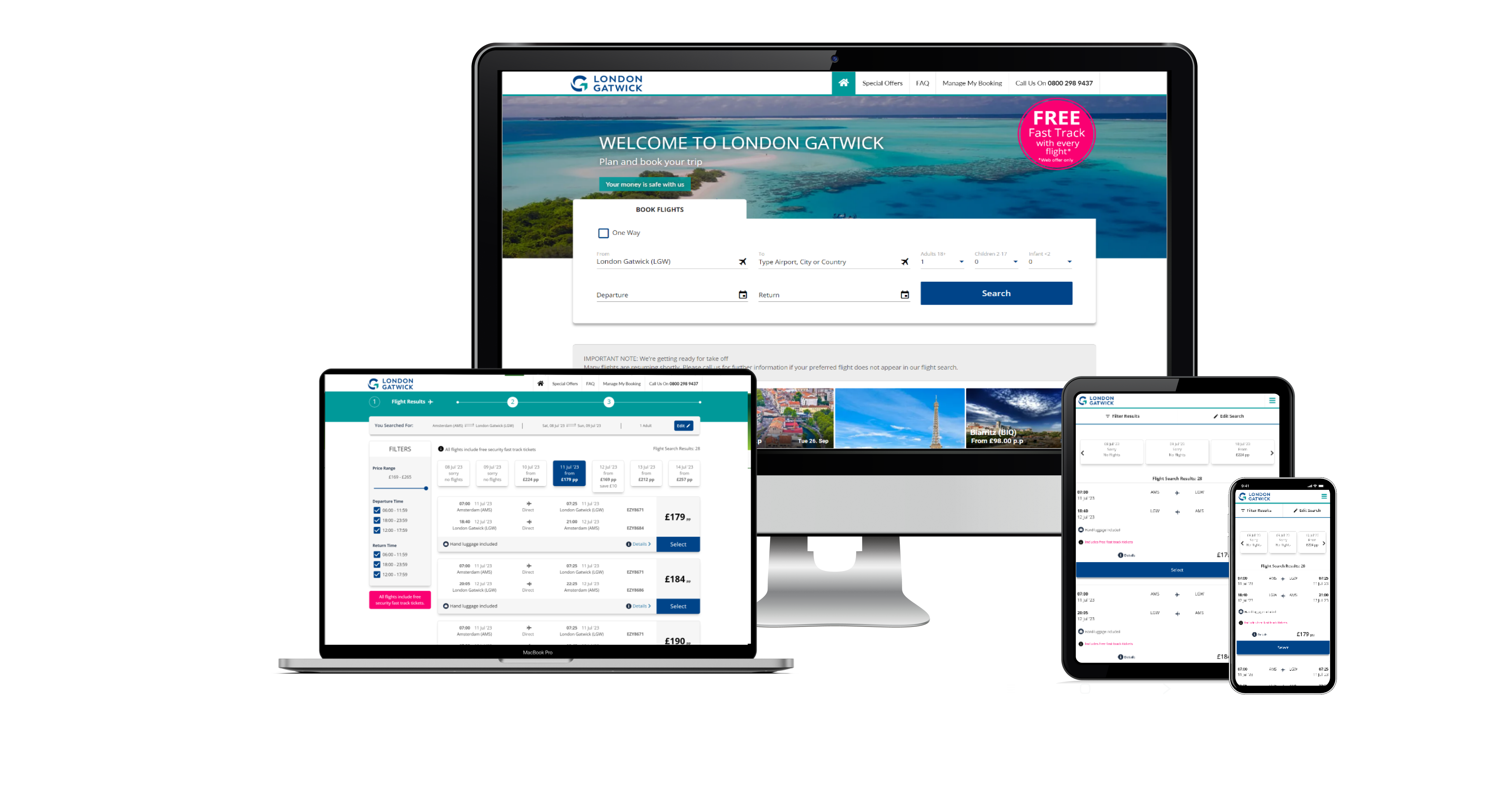 Gatwick Airport-Parking-Four-Devices-Gathered